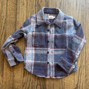 Faherty Blue and Gray Plaid Button Down Shirt